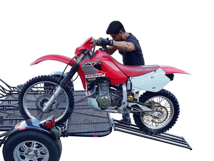 3-Rail Freestyle Motorcycle Trailer Stand Store or Roll