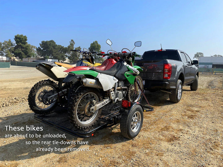 3-Rail Freestyle Motorcycle Trailer Stand Store or Roll