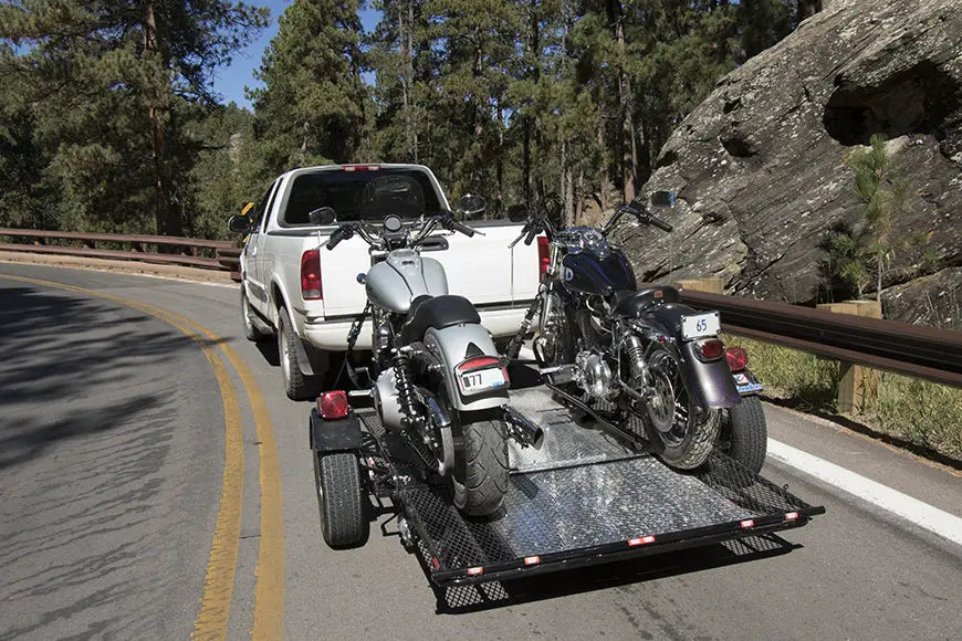 Dual Ride-Up SRL Folding Motorcycle Trailer