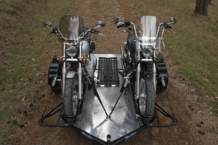 Dual Ride-Up SRL Folding Motorcycle Trailer