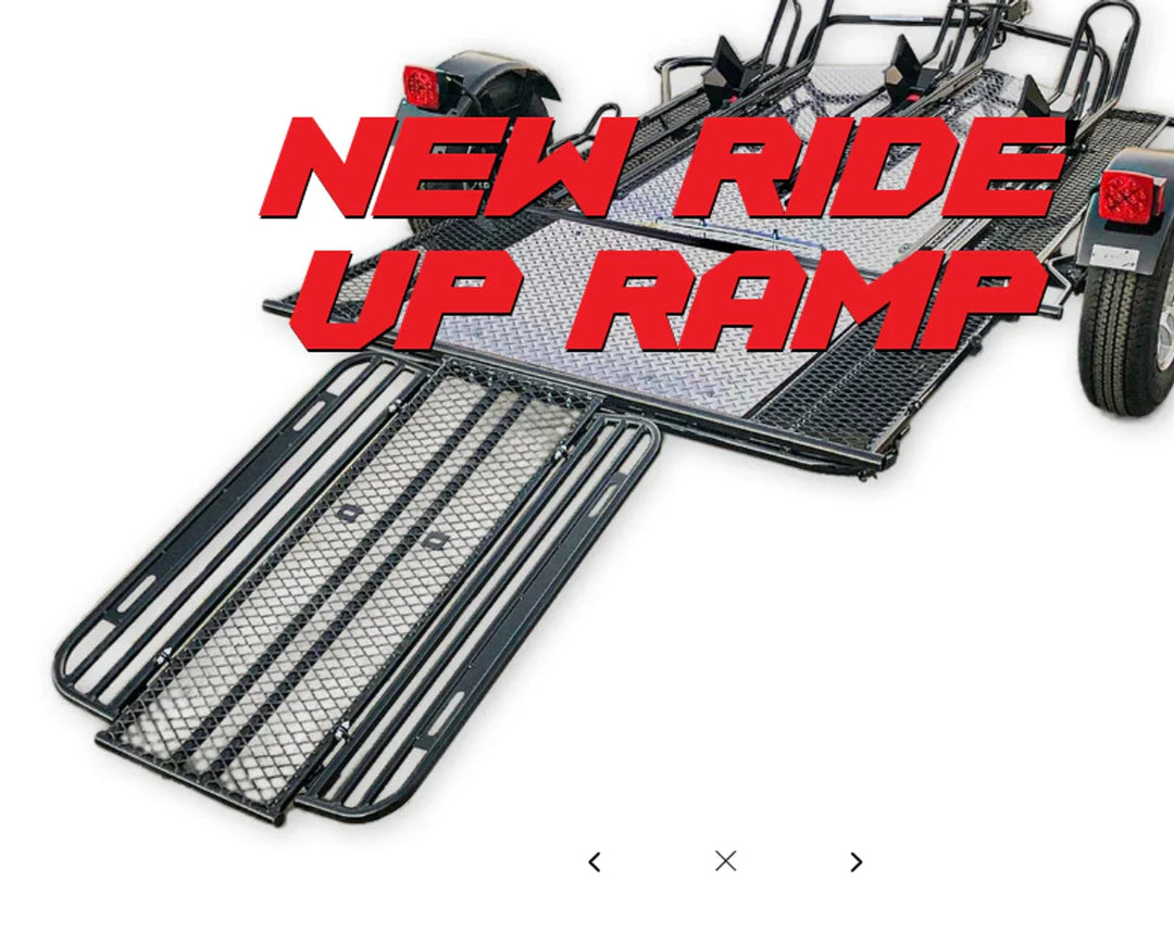 MT3 Stand Store or Roll Ride-Up 3-Rail Motorcycle Trailer