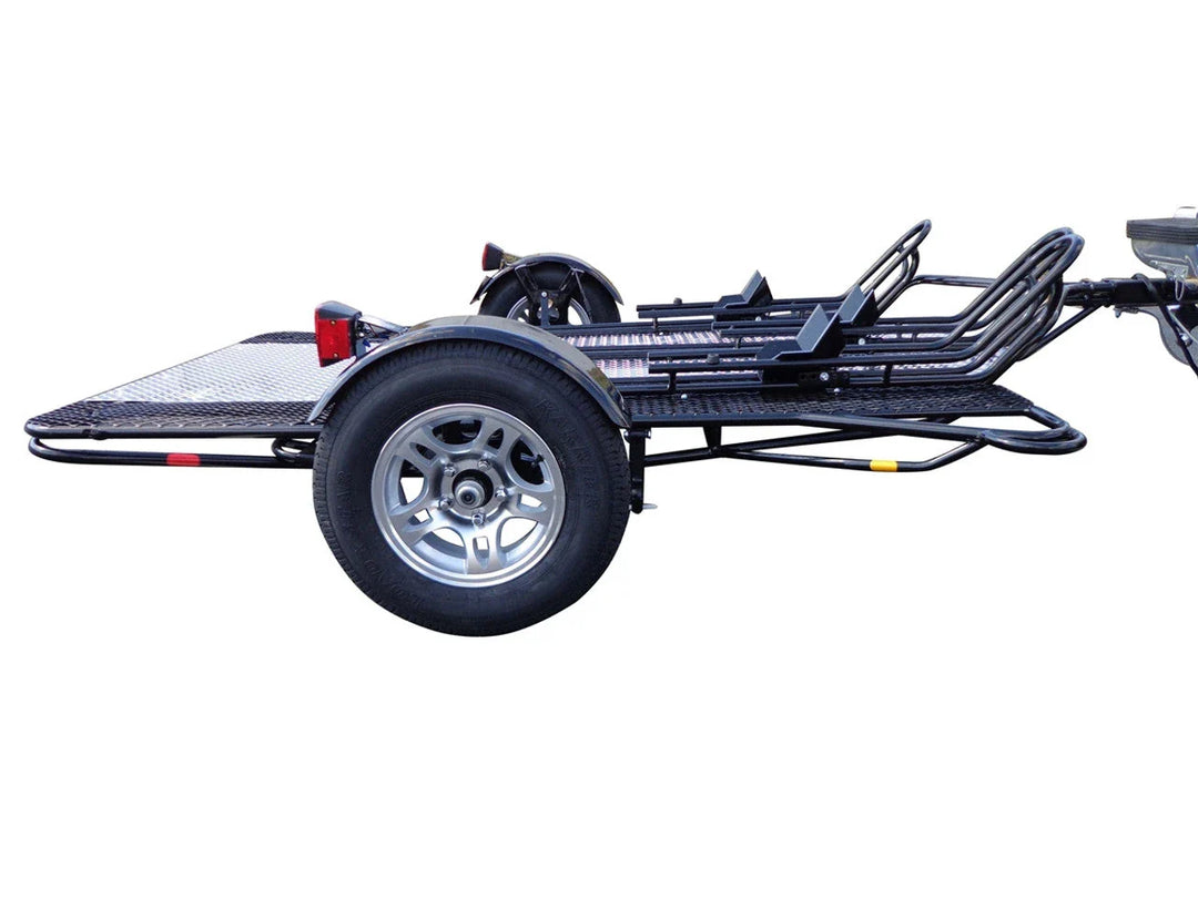 MT3 Stand Store or Roll Ride-Up 3-Rail Motorcycle Trailer