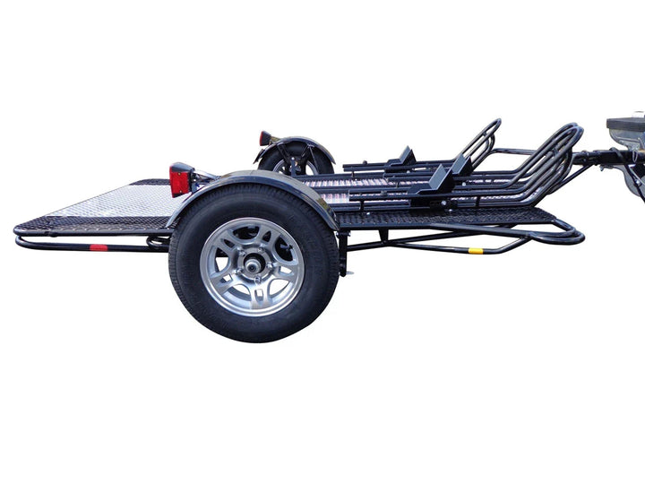 MT3 Stand Store or Roll Ride-Up 3-Rail Motorcycle Trailer