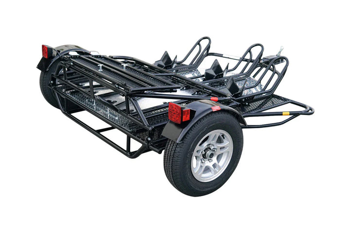 MT3 Stand Store or Roll Ride-Up 3-Rail Motorcycle Trailer