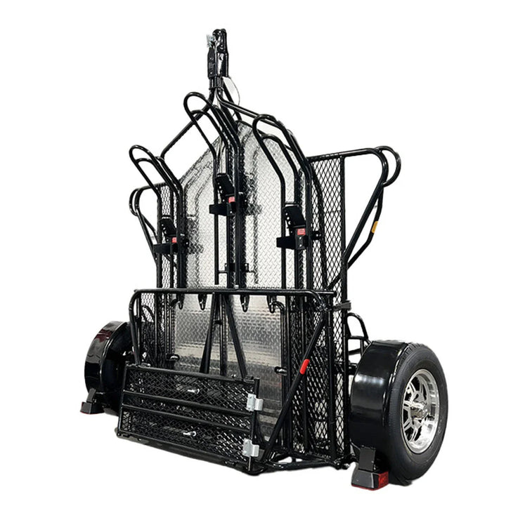 MT3 Stand Store or Roll Ride-Up 3-Rail Motorcycle Trailer