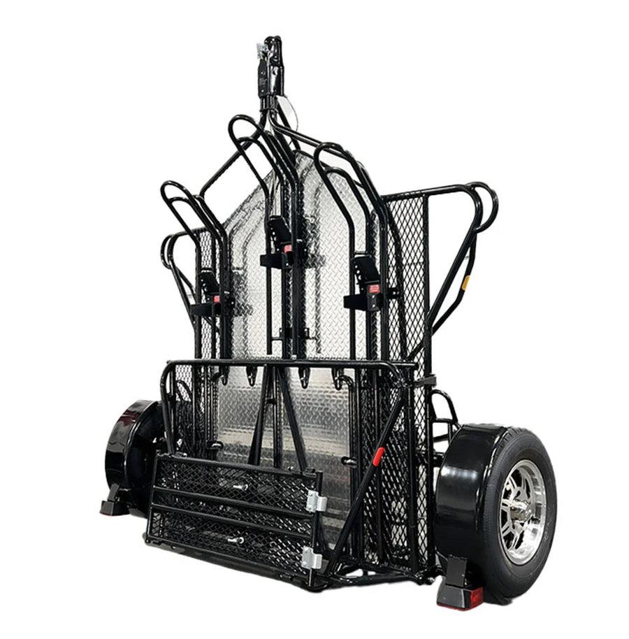 MT3 Stand Store or Roll Ride-Up 3-Rail Motorcycle Trailer